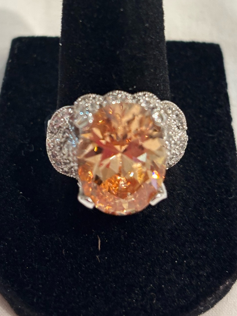 ESPO ring by Joseph Esposito, solid sterling silver with CZ & simulated citrine